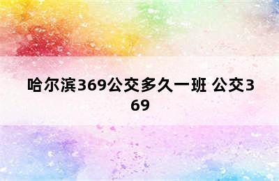 哈尔滨369公交多久一班 公交369